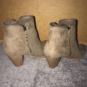 Tan suede booties